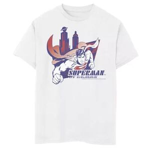 Licensed Character Boys 8-20 DC Comics Superman Daily Planet Skyline Flying Poster Tee, Boy's, Size: XS, White