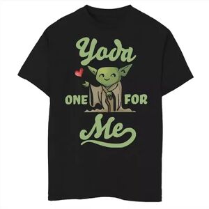 Licensed Character Boys 8-20 Star Wars Yoda One For Me Geen Hue Text Graphic Tee, Boy's, Size: XL, Black