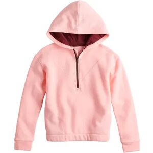 Girls 7-16 Tek Gear 1/4-Zip Hoodie in Regular & Plus, Girl's, Size: Large (10/12), Brt Pink