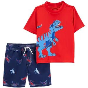Baby Boy Carter's Sunglasses Dino Rash Guard & Swim Trunks Set, Infant Boy's, Size: 6 Months, Dino Americana
