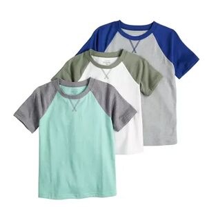 Jumping Beans Boys 4-12 Jumping Beans Adaptive Double-Layer Short Sleeve Raglan Tees 3-Pack, Boy's, Size: 5, Med Blue