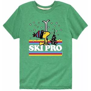 Licensed Character Boys 8-20 Peanuts Winter Ski Pro Graphic Tee, Boy's, Size: XL, Med Green