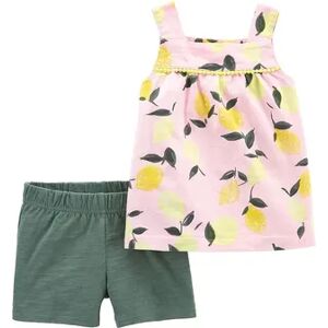 Baby Girl Carter's 2-Piece Lemon Tank & Bike Short Set, Infant Girl's, Size: Newborn, Pink Yellow