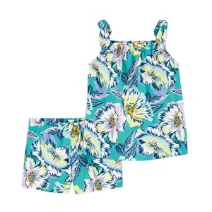 Baby Girl Carter's 2-Piece Tropical Tank & Short Set, Infant Girl's, Size: 9 Months, Green Tropical