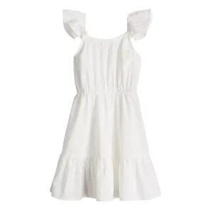 Girls 4-12 Jumping Beans Tiered Flutter-Sleeve Dress, Girl's, White