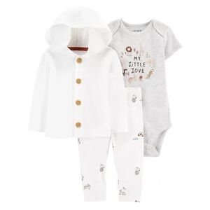 Baby Carter's 3-Piece Little Love Cardigan Set, Infant Boy's, Size: Newborn, White