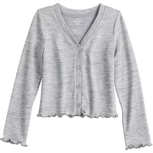 Jumping Beans Girls 4-12 Jumping Beans Lettuce Edge Cardigan, Girl's, Med Grey