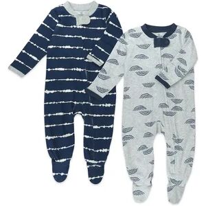 HONEST BABY CLOTHING Baby Boy HONEST BABY CLOTHING Organic 2-Pack Sleep & Plays, Infant Boy's, Size: Newborn, Blue