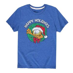 Licensed Character Boys 8-20 Garfield Happy Holidays Graphic Tee, Boy's, Size: Small, Med Blue