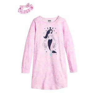 Girls 4-16 SO Long Sleeve Nightgown, Girl's, Size: Small (7), Med Pink