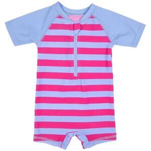 Leveret Baby One Piece Rashguard Striped Aqua & Pink 12-18 Month, Infant Unisex, Size: 6-12Months, Striped Pu