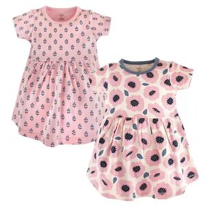Touched by Nature Baby and Toddler Girl Organic Cotton Short-Sleeve Dresses 2pk, Blossoms, Toddler Girl's, Size: 3T, Med Pink