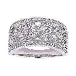 Stella Grace 10k White Gold Lab-Created White Sapphire Filigree Ring, Women's, Size: 5