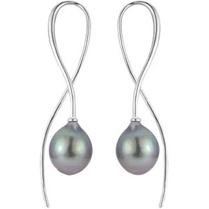 PearLustre by Imperial Sterling Silver Tahitian Cultured Pearl Twist Earrings, Women's, White