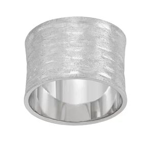 Unbranded Sterling Silver Textured Cigar Band Ring, Women's, Size: 6, Grey