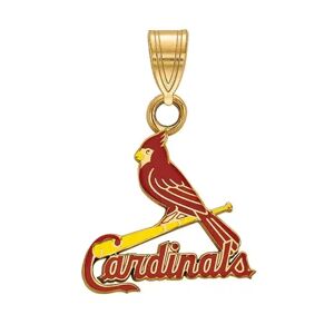 LogoArt Sterling Silver St. Louis Cardinals Small Enameled Pendant, Women's, Size: 18 mm, Gold