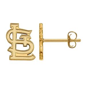 LogoArt Sterling Silver St. Louis Cardinals Extra-Small Post Earrings, Women's, Size: 9 mm, Gold