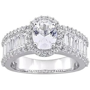 Stella Grace 10k White Gold Lab-Created White Sapphire Oval Engagement Ring, Women's, Size: 7