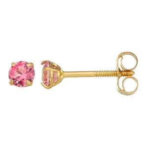 Charming Girl 14k Gold Pink Cubic Zirconia Earrings, Women's