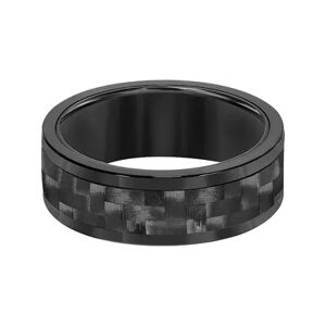 Lovemark Black Tungsten with Carbon Inlay Men's Wedding Band, Size: 9.50