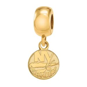 LogoArt New York Islanders Sterling Silver Mini Dangle Bead Charm, Women's, Size: 9 mm, Yellow