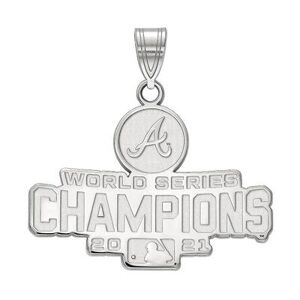 Unbranded LogoArt Atlanta Braves 2021 World Series Champions Large Sterling Silver Pendant, Women's, Grey
