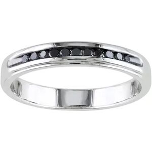 Stella Grace Men's Sterling Silver 1/4 Carat T.W. Black Diamond Single Row Ring, Size: 10