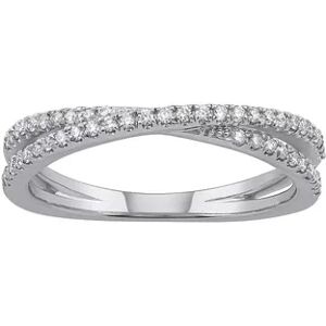 Simply Vera Vera Wang 14k White Gold 1/4 Carat Diamond Crisscross Wedding Ring, Women's, Size: 8