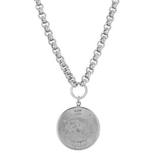 1928 Round Sagitarius Pendant Necklace, Women's, Silver