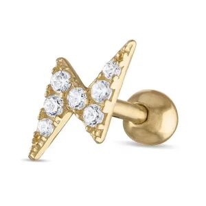 Unbranded 10k Gold Cubic Zirconia Lightning Bolt Stud Earring, Women's, Yellow