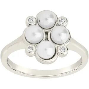 MC Collective Cosetta Simulated Pearl & Cubic Zirconia Ring, Women's, Size: 8, Silver