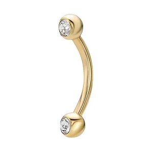 Lila Moon 14k Gold Cubic Zirconia Barbell Eyebrow Ring, Women's, White