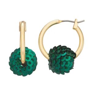 Nine West Sequins Disco Huggie Earrings, Women's, Green