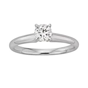 The Regal Collection Round-Cut IGL Certified Colorless Diamond Solitaire Engagement Ring in 18k White Gold (1/2 ct T.W.), Women's, Size: 5