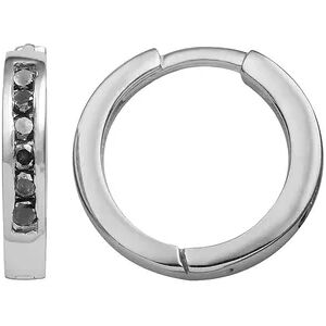 Jewelexcess Sterling Silver 1/4-ct. T.W. Black Diamond Hoop Earrings, Women's