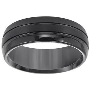 Lovemark Black Tungsten Groove Men's Wedding Band, Size: 8.50