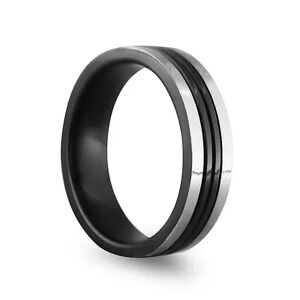 STI by Spectore Gray Titanium Striped Band Ring, Women's, Size: 11.50, Multicolor