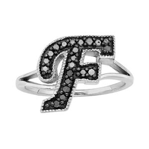 Jewelexcess Sterling Silver 1/4-ct. T.W. Black Diamond Initial Ring, Women's, Size: 7