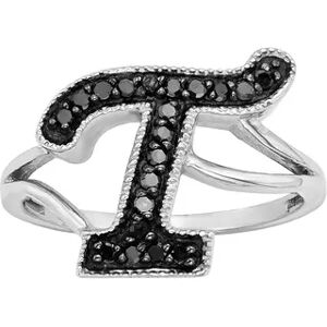 Jewelexcess Sterling Silver 1/4-ct. T.W. Black Diamond Initial Ring, Women's, Size: 8