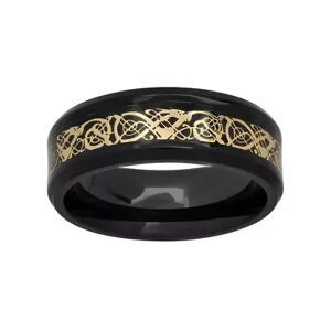 Kohl's Black & Yellow Ion-Plated Stainless Steel Celtic Dragon Band - Men, Men's, Size: 8, Multicolor