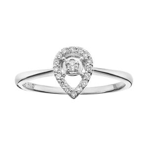Gemminded Sterling Silver 1/10 Carat T.W. Diamond Teardrop Promise Ring, Women's, Size: 6, White