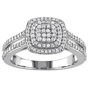 Stella Grace Sterling Silver 1/2 Carat T.W. Diamond Halo Ring, Women's, Size: 6, White