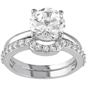 Stella Grace 10k White Gold Lab-Created White Sapphire Engagement Ring Set, Women's, Size: 8