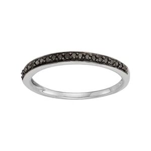 Unbranded 14k White Gold 1/10 Carat T.W. Black Diamond Stack Ring, Women's, Size: 5