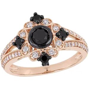 Stella Grace 10k Rose Gold 1 Carat Black & White Diamond Ring, Women's, Size: 7