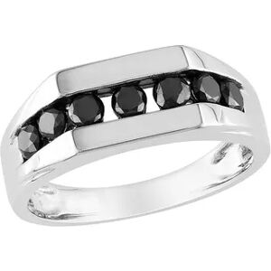 Stella Grace 10k White Gold 1 Carat T.W. Black Diamond Ring, Men's, Size: 11