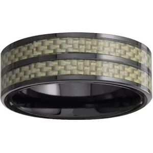 Kohl's Men's Black Ceramic Band Ring, Size: 8