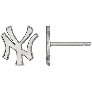 LogoArt Sterling Silver New York Yankees Stud Earrings, Women's, Size: 9 mm