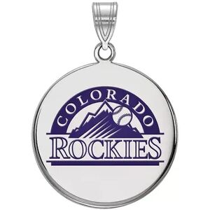 LogoArt Sterling Silver Colorado Rockies Large Enameled Disc Pendant, Women's, Size: 28 mm, Multicolor