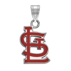 LogoArt Sterling Silver St. Louis Cardinals Small Enameled Pendant, Women's, Size: 17 mm